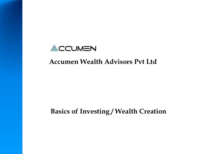 accumen wealth advisors pvt ltd basics of investing