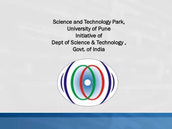 Scien  ence  ce and Technolo  ology  gy Pa  Park  rk,  ,  Uni  Univer  ersit  ity  y of Pune