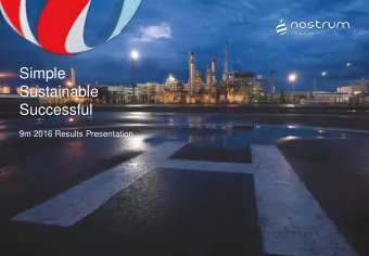 Successful  9m 2016 Results Presentation  9m 2016 Financial Results  Financial and operational