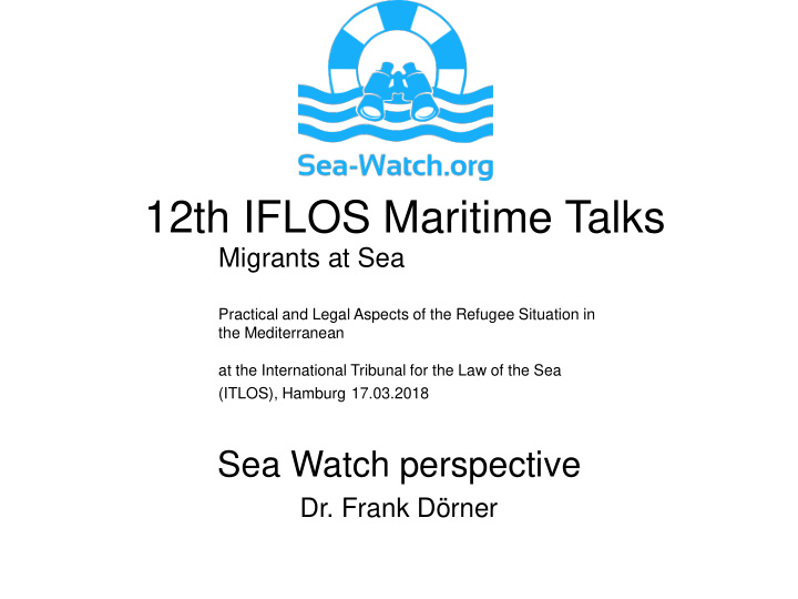 12th iflos maritime talks