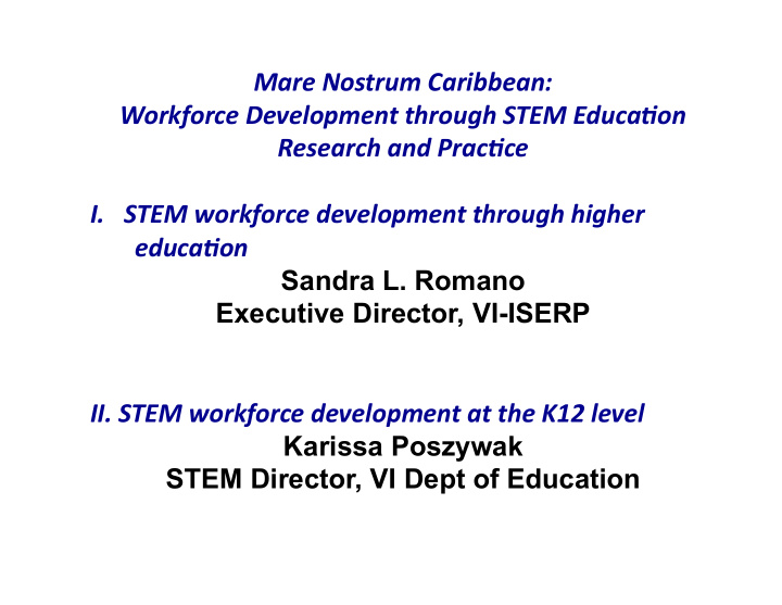 mare nostrum caribbean workforce development through stem