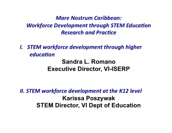 Mare  Nostrum  Caribbean:      Workforce  Development  through  STEM