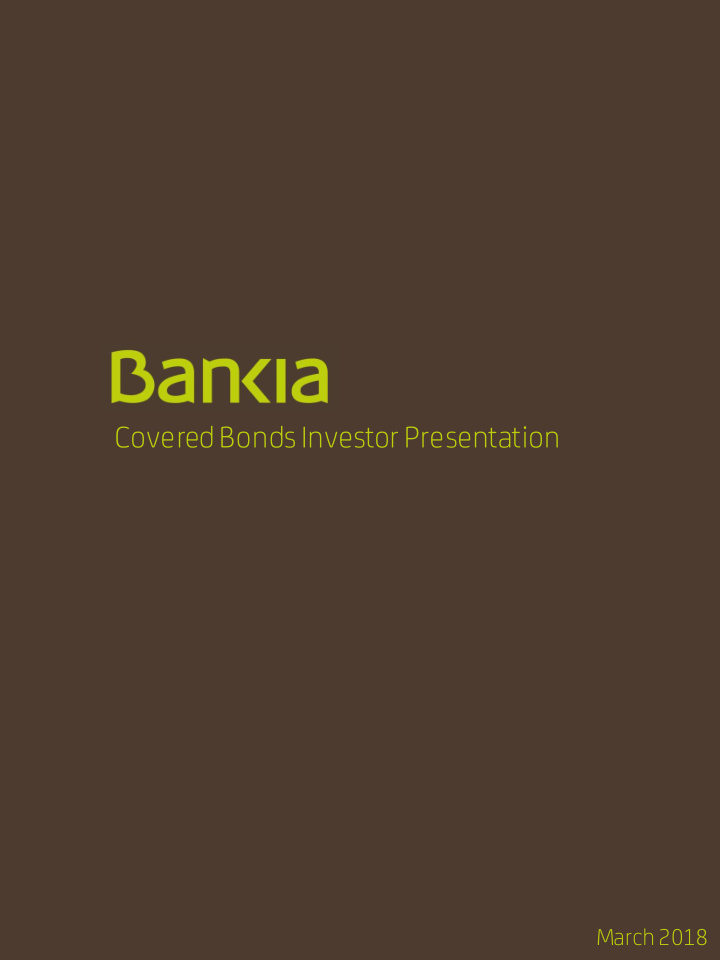 covered bonds investor presentation