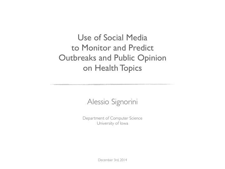 use of social media to monitor and predict outbreaks and