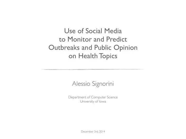 use of social media to monitor and predict outbreaks and