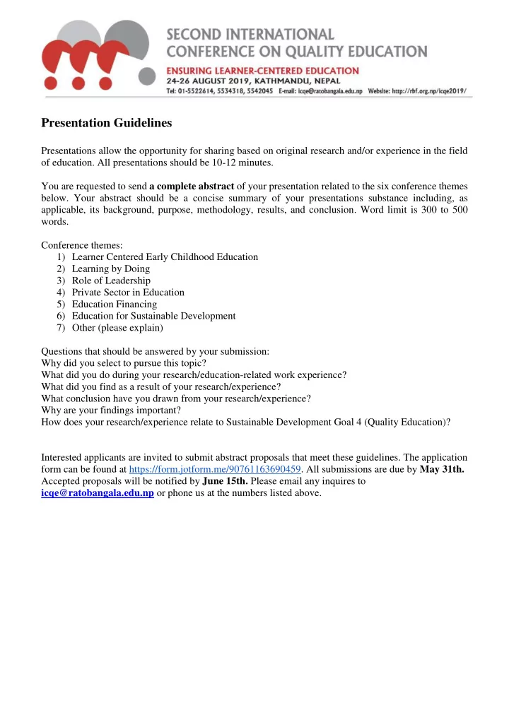 presentation guidelines