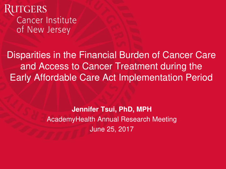 disparities in the financial burden of cancer care and