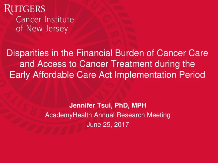 disparities in the financial burden of cancer care and