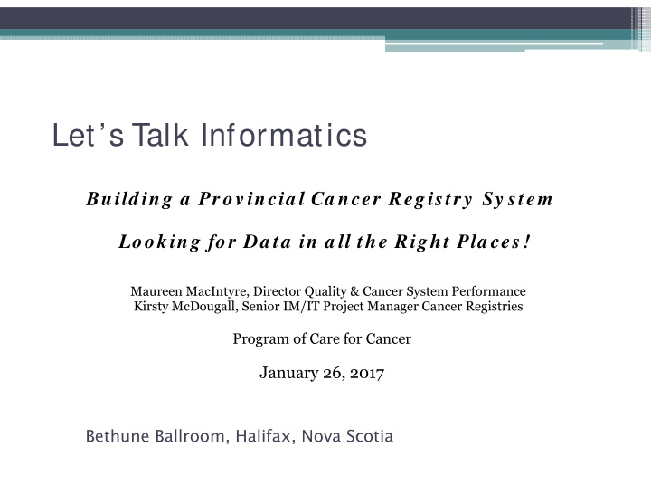 let s talk informatics