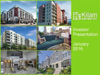 Investor  Presentation  January  2016  Cautionary Statement  This presentation may contain