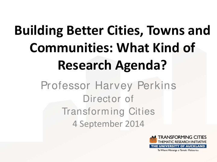 building better cities towns and communities what kind of