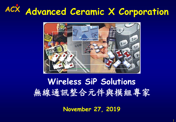 acx advanced ceramic x corporation wireless sip solutions