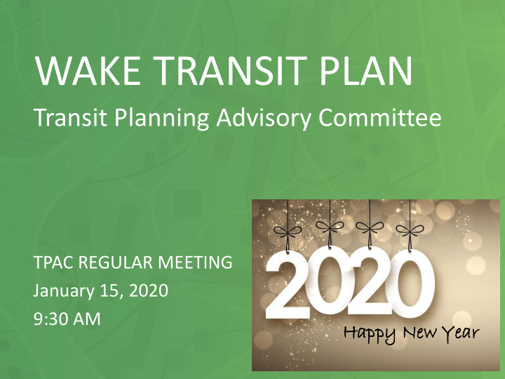 wake transit plan