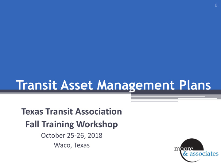 transit asset management plans