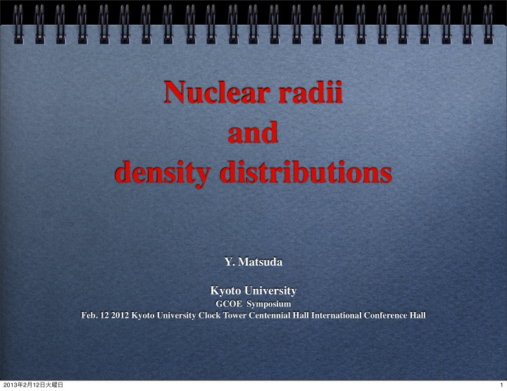 nuclear radii and density distributions