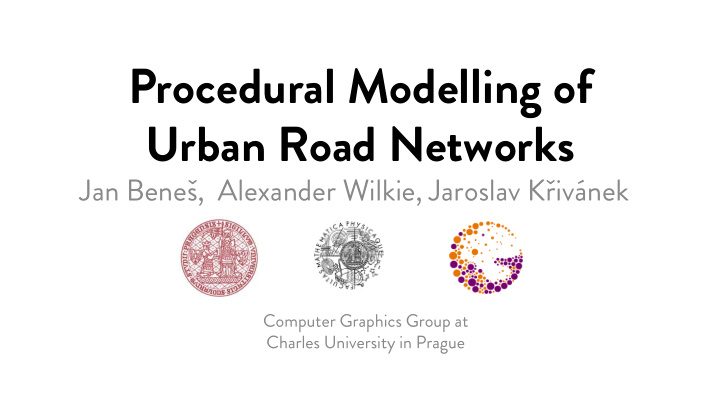 procedural modelling of urban road networks