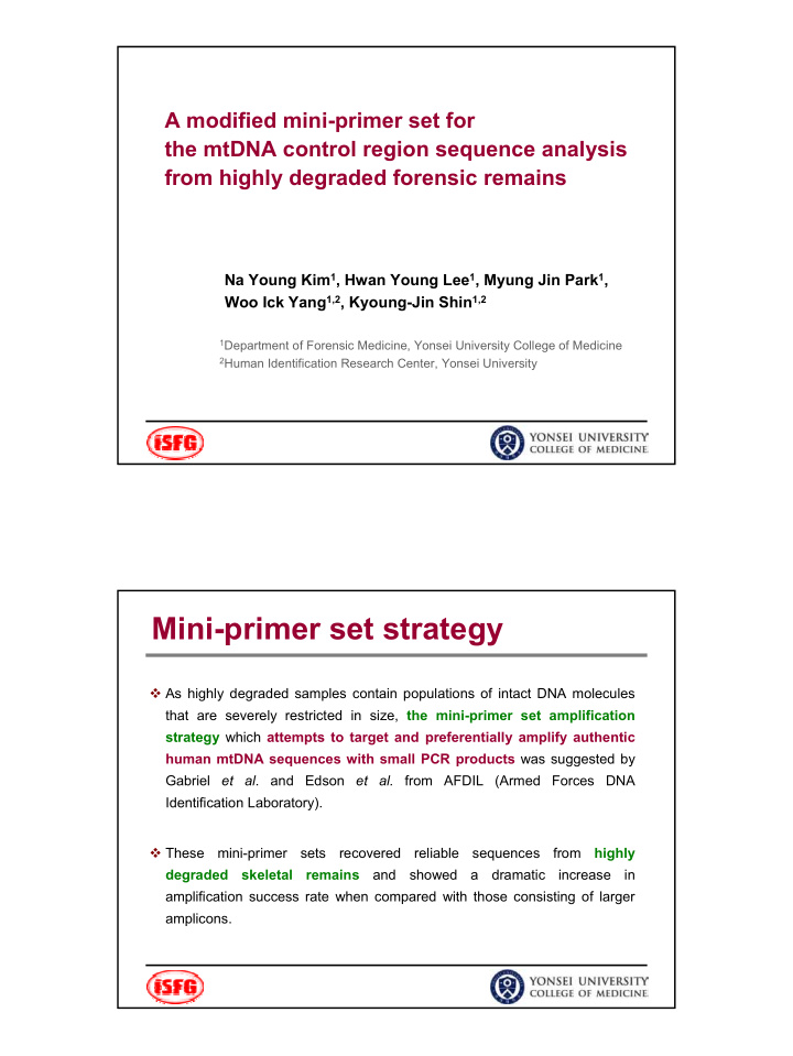 mini primer set strategy