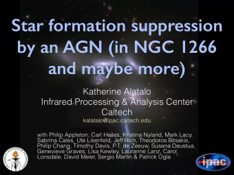 Star formation suppression  by an AGN (in NGC 1266  and maybe more)  Katherine Alatalo  Infrared