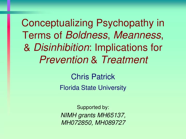 prevention treatment