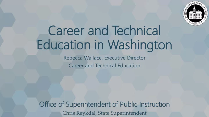 ca career eer an and t d t ec echn hnical ical ed educat