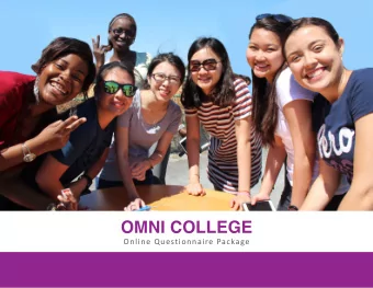 OMNI COLLEGE  Online Questionnaire Package WHAT is the  Clinical Competency Assessment?  The