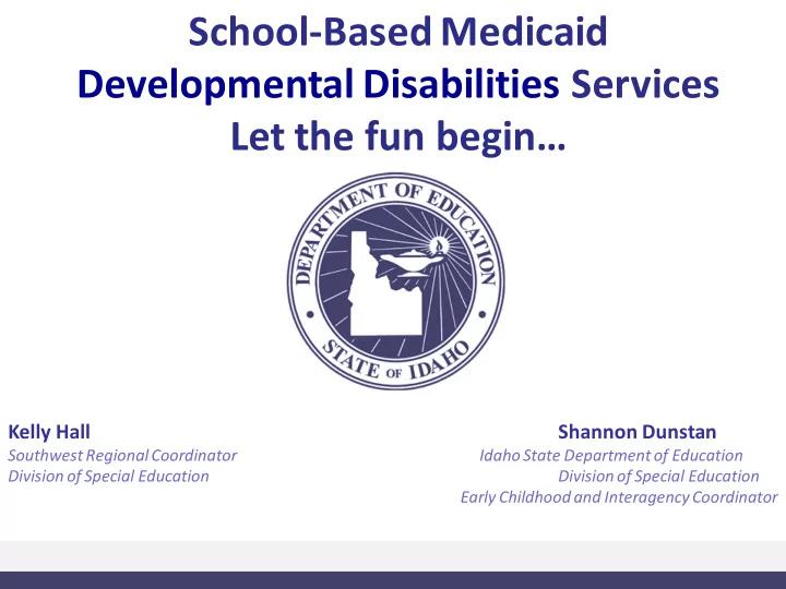 school based medicaid developmental disabilities services
