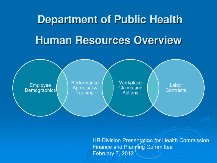 department of public health human resources overview