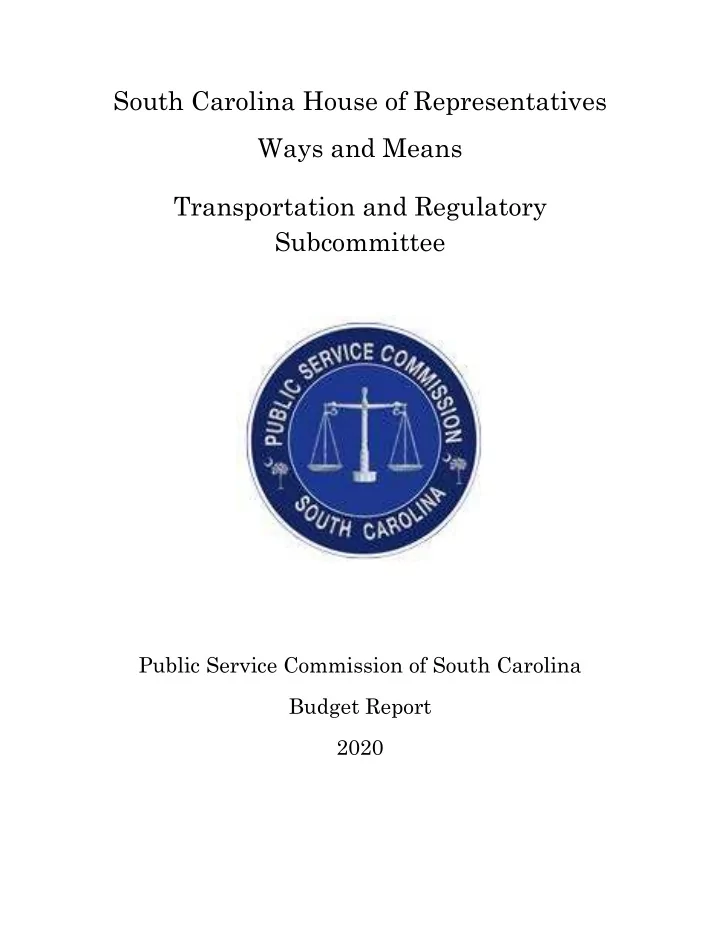 south carolina house of representatives ways and means