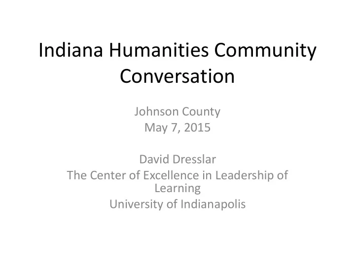 indiana humanities community conversation