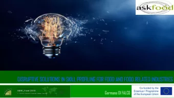 DISRUPTIVE SOLUTIONS IN SKILL PROFILING FOR FOOD AND FOOD RELATED INDUSTRIES  Germana DI FALCO