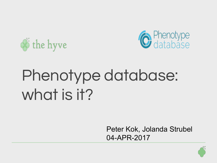 phenotype database what is it