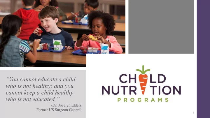 you cannot educate a child who is not healthy and you