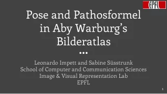 Pose and Pathosformel  in Aby Warburgs  Bilderatlas  Leonardo Impett and Sabine Ssstrunk