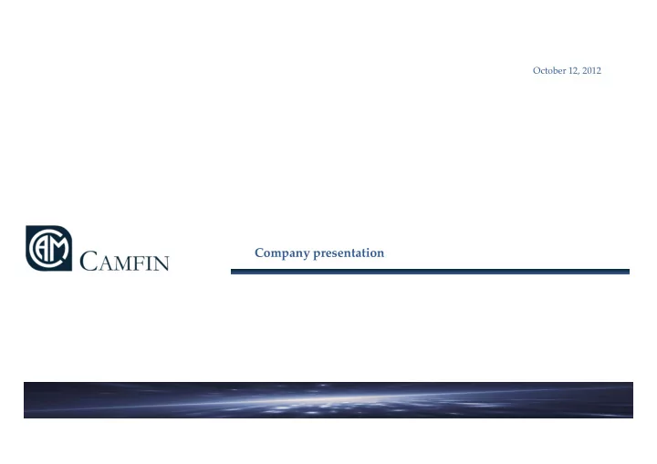 company presentation disclaimer