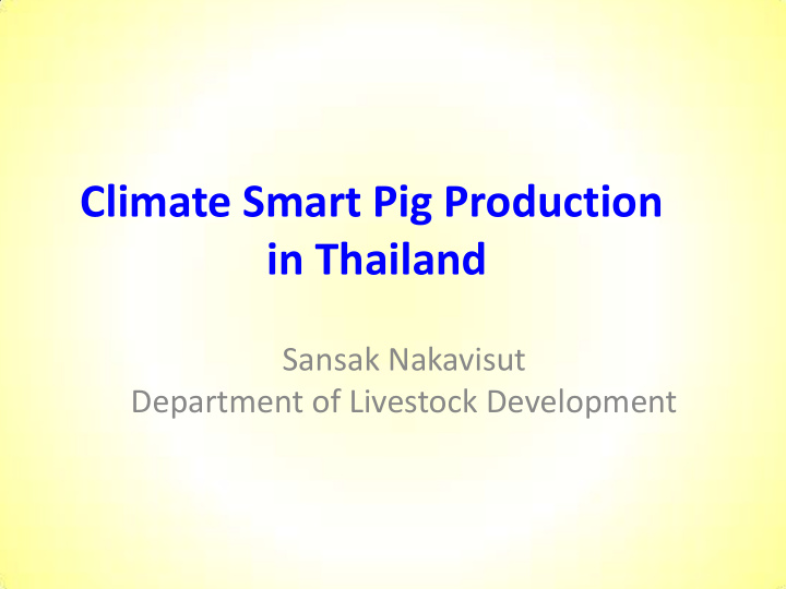 climate smart pig production