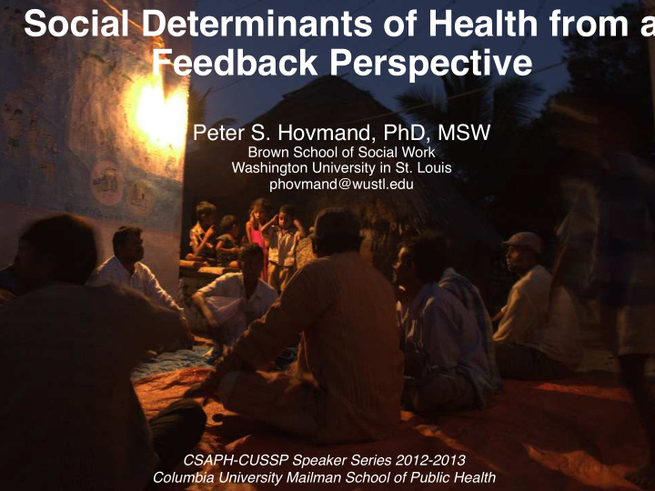 social determinants of health from a feedback perspective