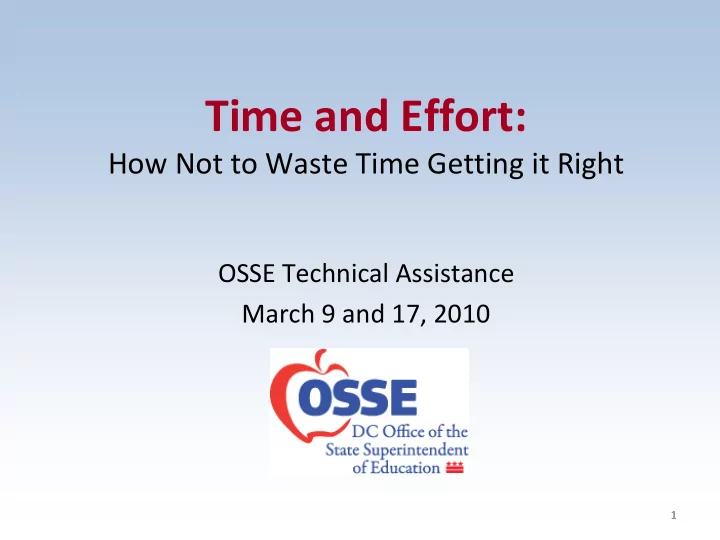 time and effort