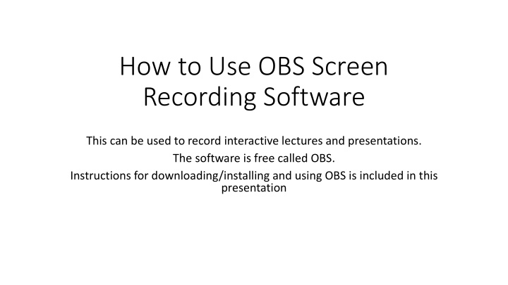 how to use obs screen recording software