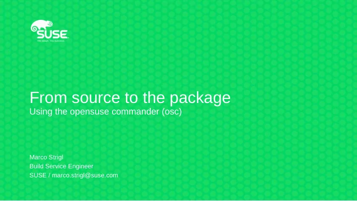 from source to the package