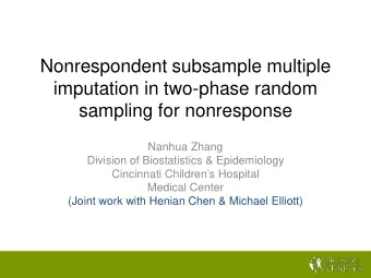 Nonrespondent subsample multiple  imputation in two-phase random  sampling for nonresponse  Nanhua