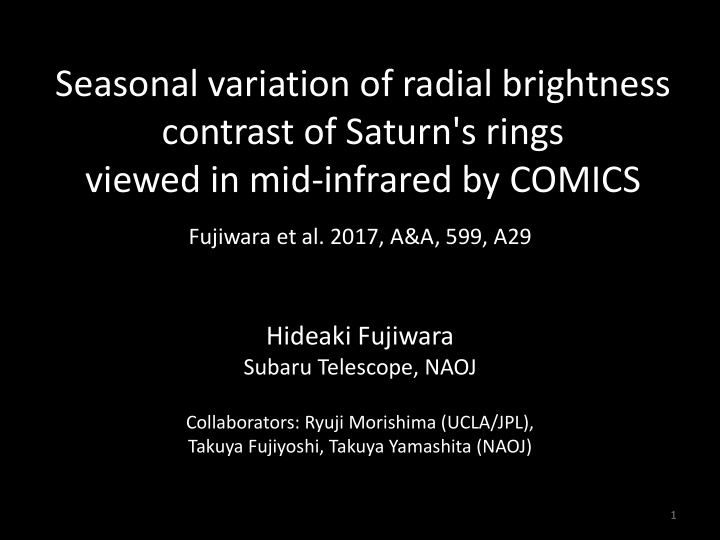 seasonal variation of radial brightness contrast of