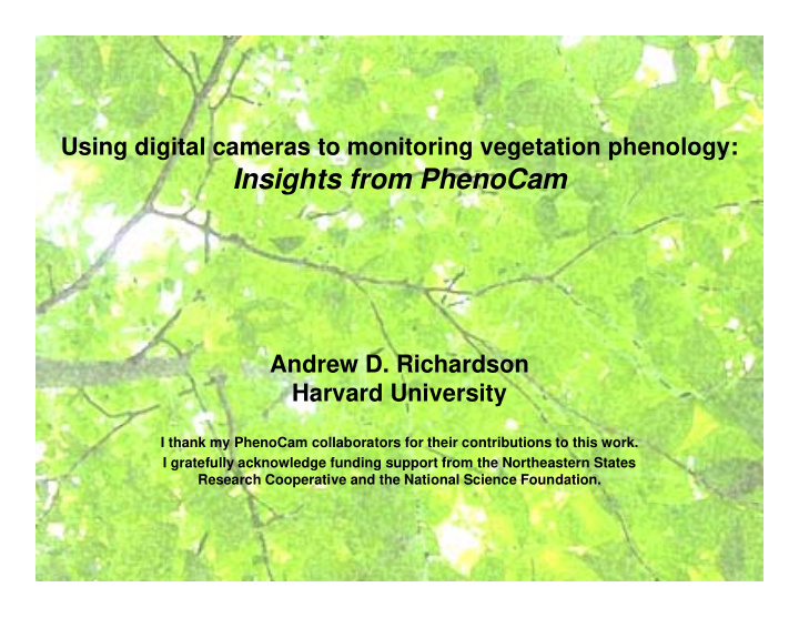 insights from phenocam g