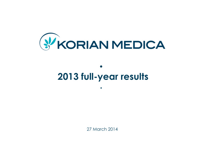 2013 full year results