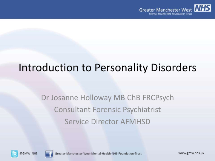 introduction to personality disorders