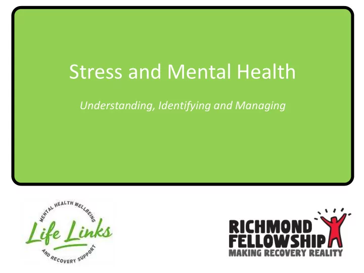 stress and mental health