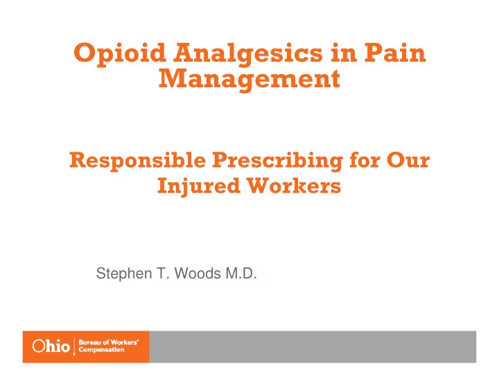 opioid analgesics in pain management
