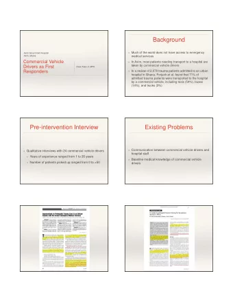 Background  Much of the world does not have access to emergency  Axim Government Hospital