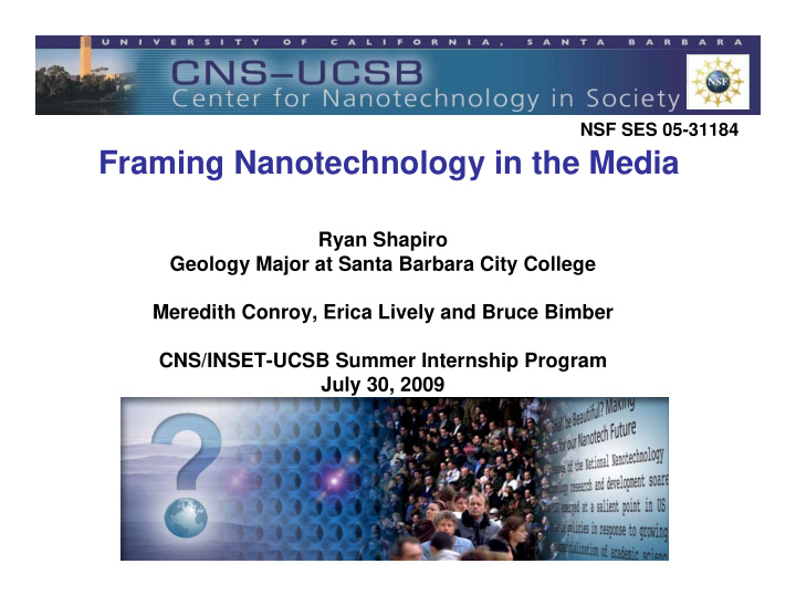 framing nanotechnology in the media