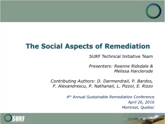 SURF Technical Initiative Team  Presenters: Reanne Ridsdale &amp;  Melissa Harclerode  Contributing