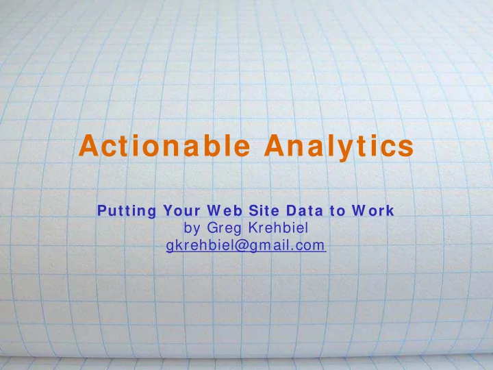 actionable analytics